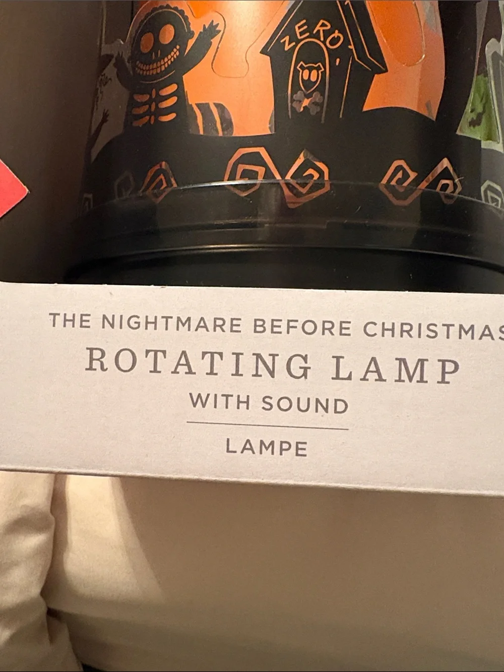 NWT Hallmark Disney Nightmare Before Christmas Rotating Lamp Sound Jack Zero